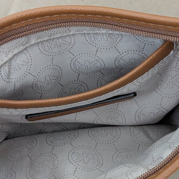 MICHAEL KORS Kempton Nylon Blue Brown Wristlet Pouch Wallet Small Purse . - Picture 10 of 12